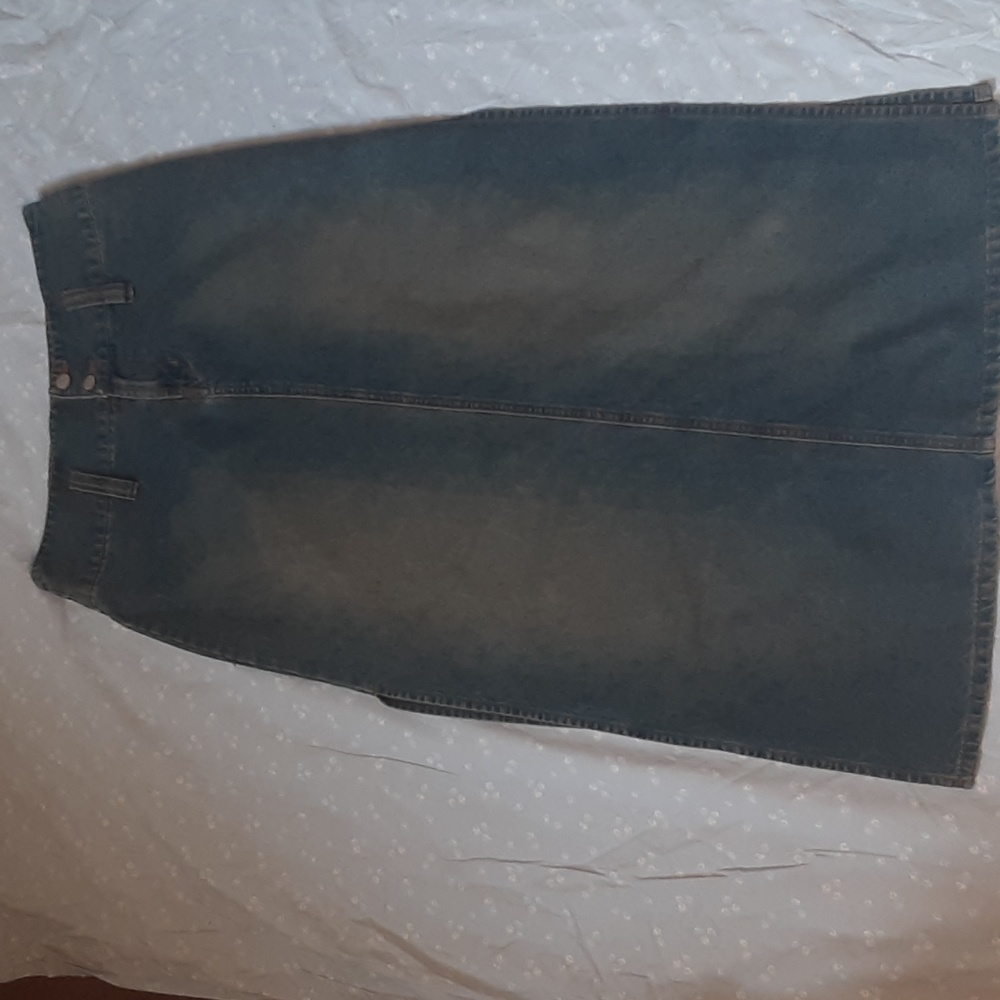 Canyon River Blues Denim Maxi Skirt Size S Blue Side Slit Casual Jean Skirt - Picture 2 of 12